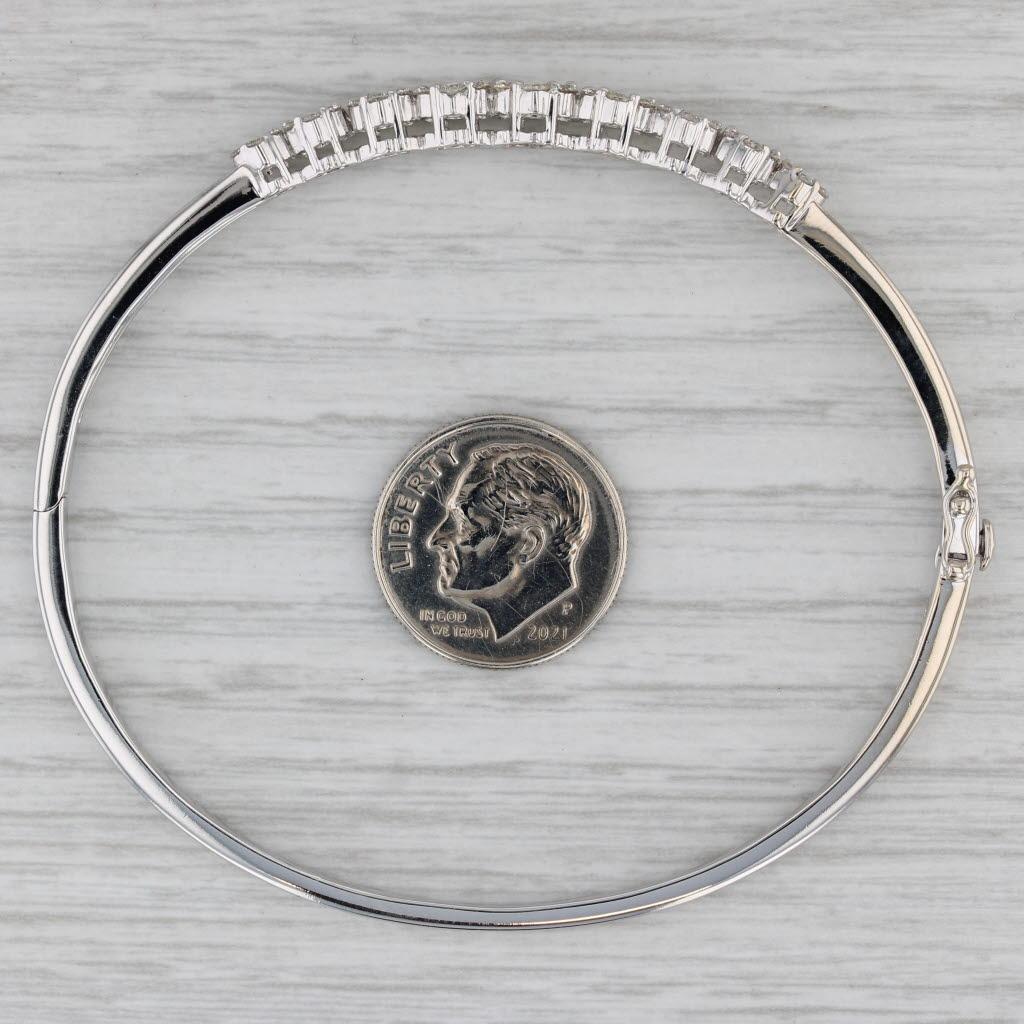 Bracciale a grappolo con fiori di diamanti da 1,48 carati in oro bianco 14k 7