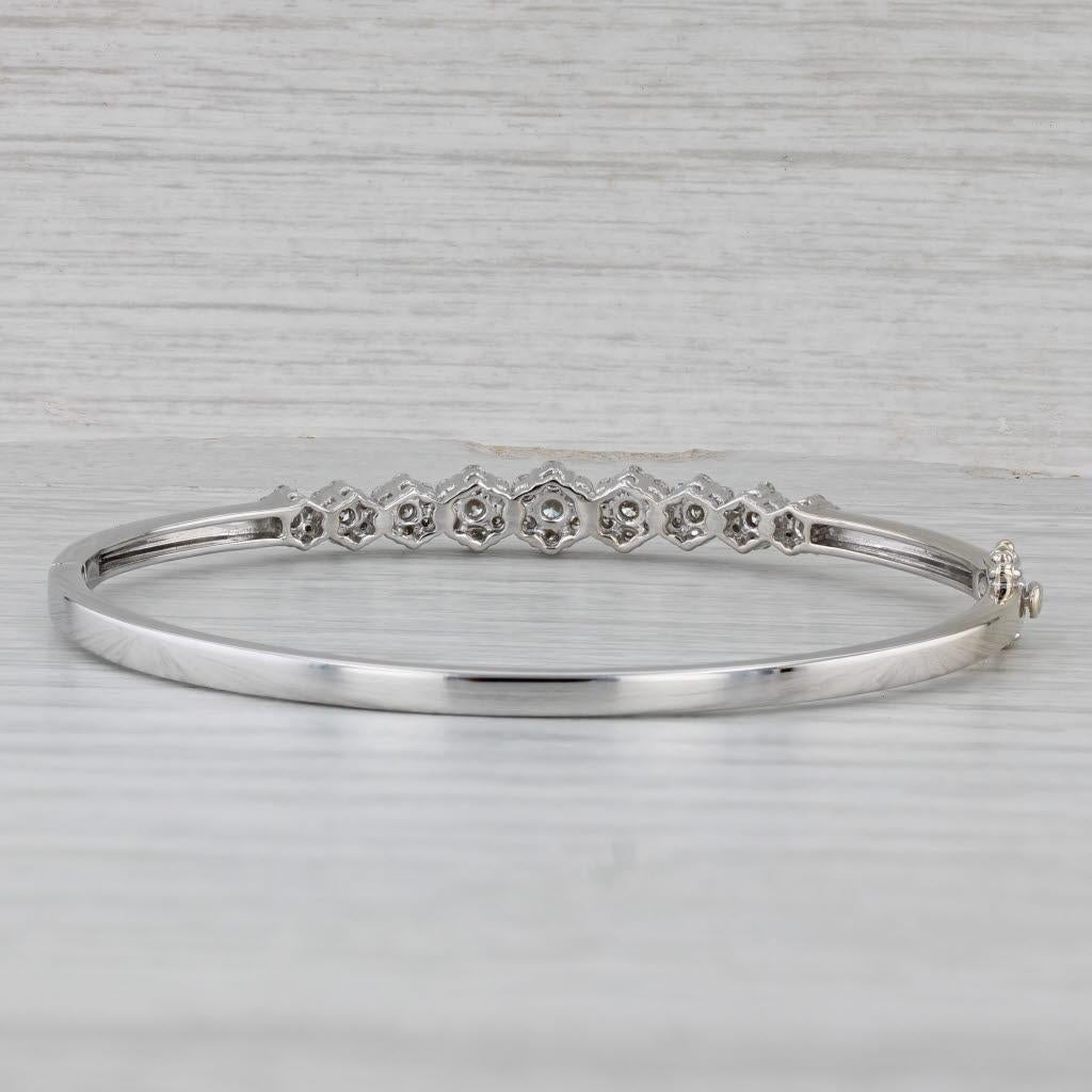 Donna Bracciale a grappolo con fiori di diamanti da 1,48 carati in oro bianco 14k 7