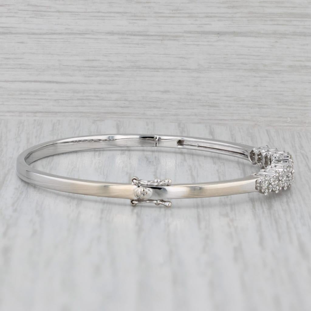 Bracciale a grappolo con fiori di diamanti da 1,48 carati in oro bianco 14k 7