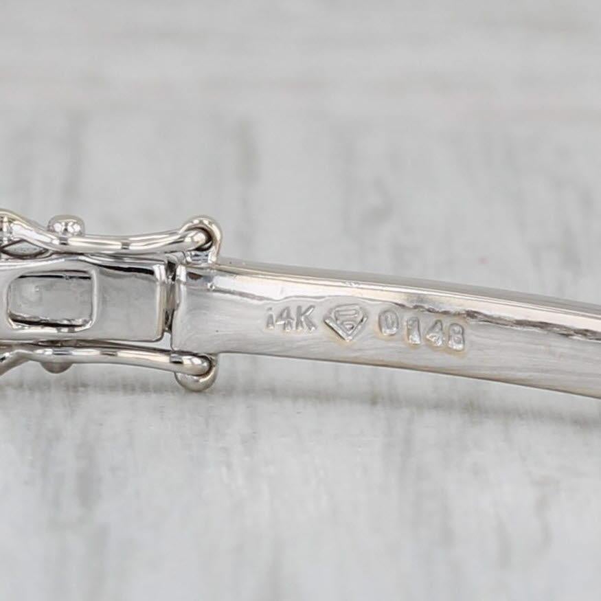Bracciale a grappolo con fiori di diamanti da 1,48 carati in oro bianco 14k 7