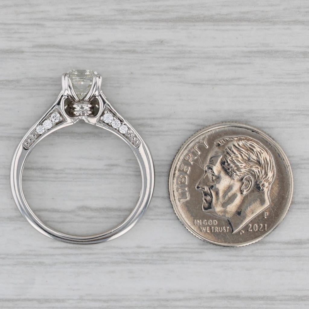Princess Cut 1.48ctw Princess Diamond Engagement Ring 14k White Gold Size 5.5 Cathedral For Sale