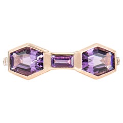 1,49 Karat Amethyst-Ring aus 14 Karat Roségold mit Diamanten.