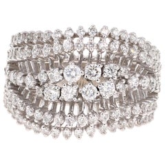 1.49 Carat Diamond Cocktail 14 Karat White Gold Ring