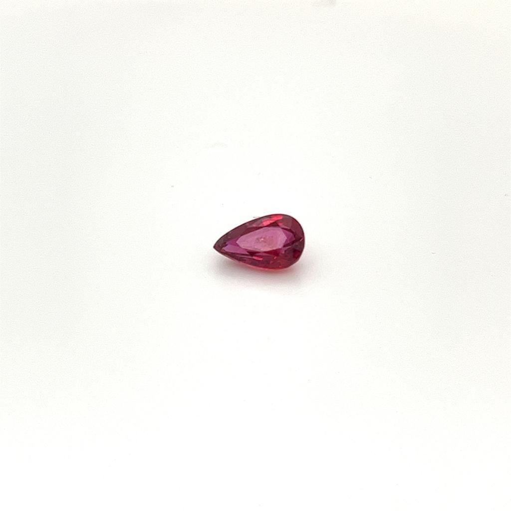 Pear Cut 1.49 Carat GIA Certified No Heat Pear Shape Ruby For Sale