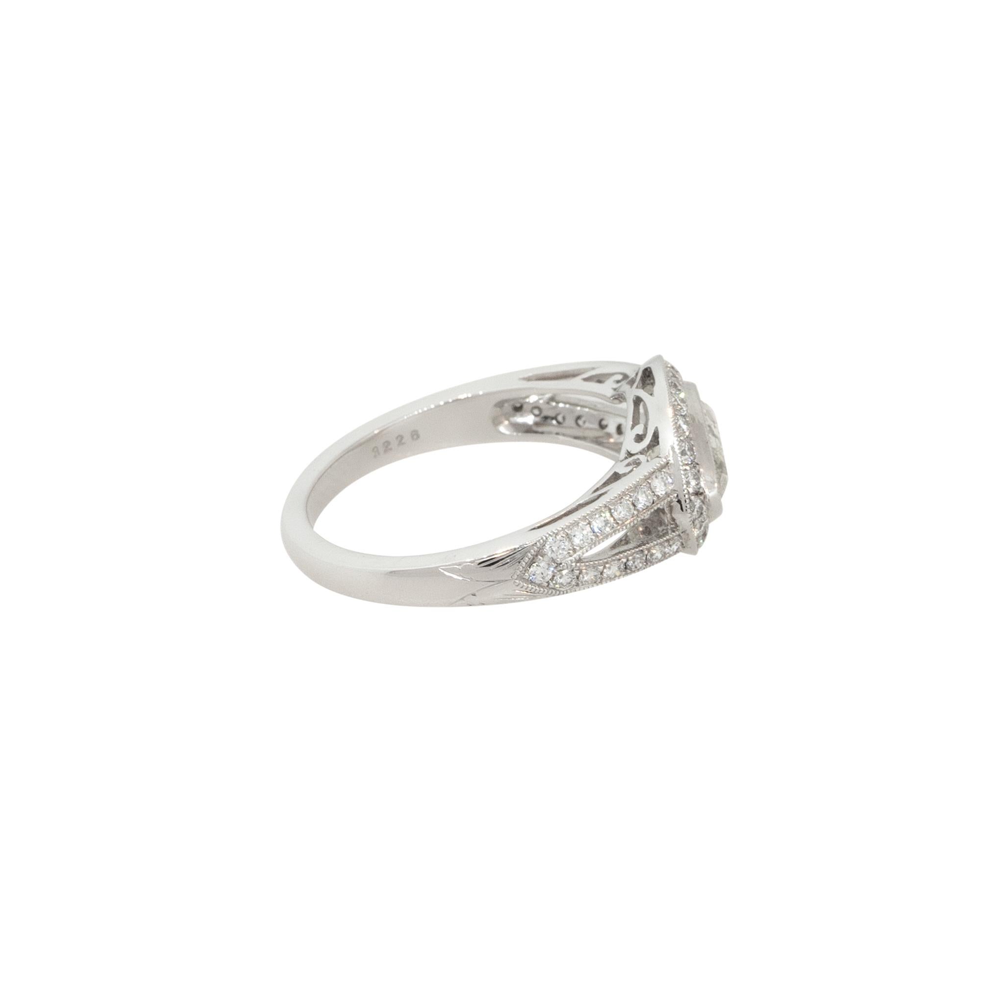 Women's 1.49 Carat Marquise Cut Halo Engagement Platinum in Stock For Sale