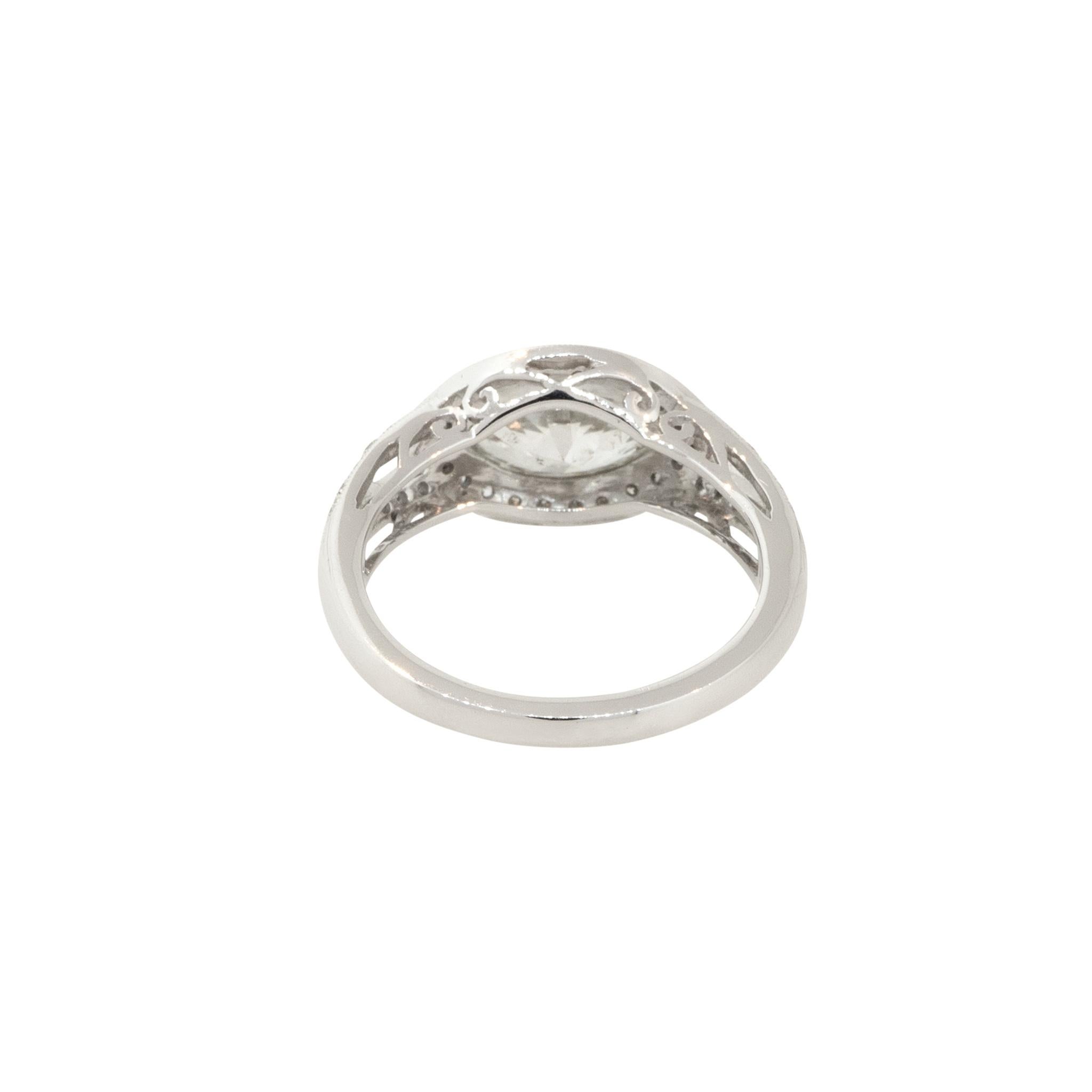 1.49 Carat Marquise Cut Halo Engagement Platinum in Stock For Sale 1