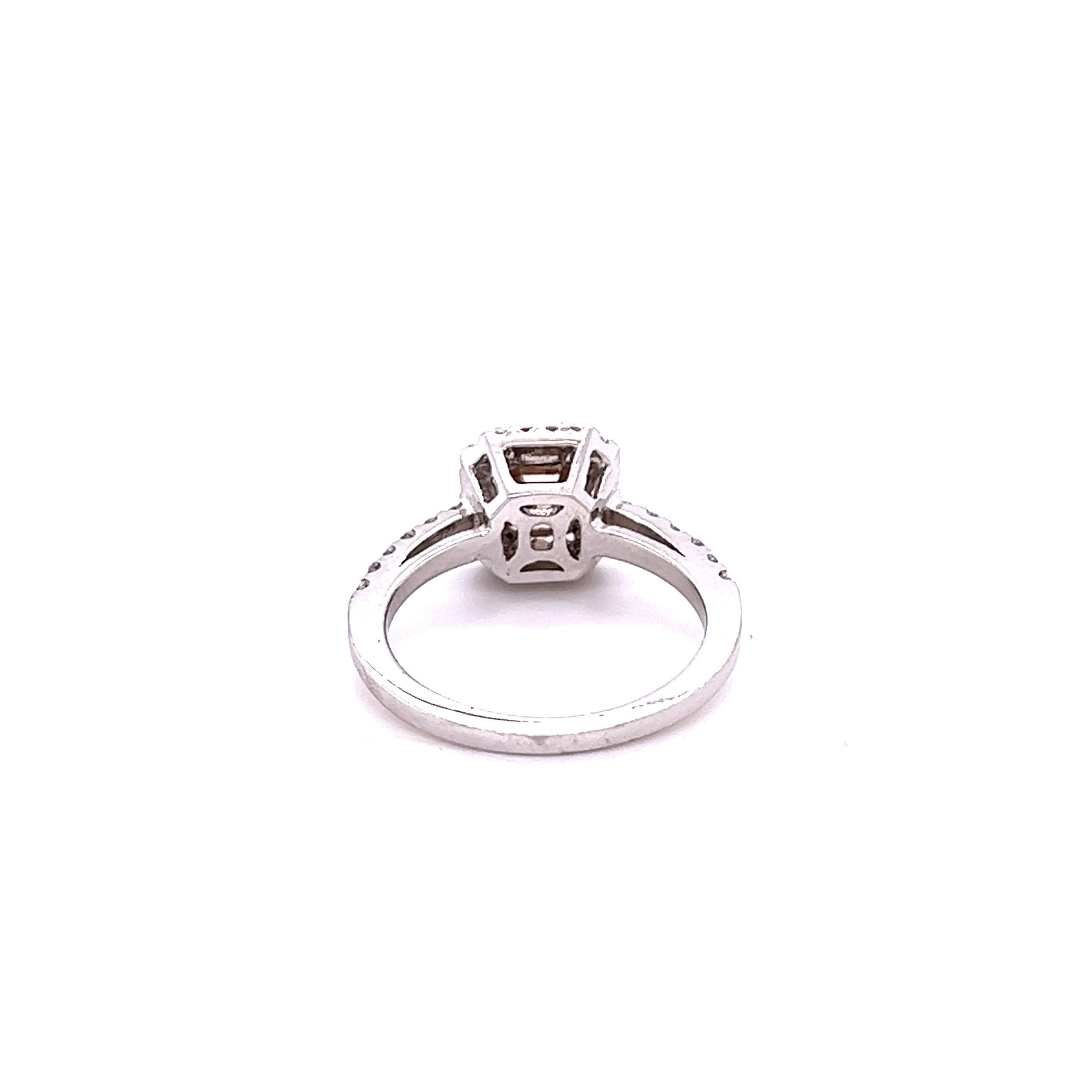 Contemporary 1.49 Carat Natural Champagne Brown Diamond White Gold Engagement Ring For Sale
