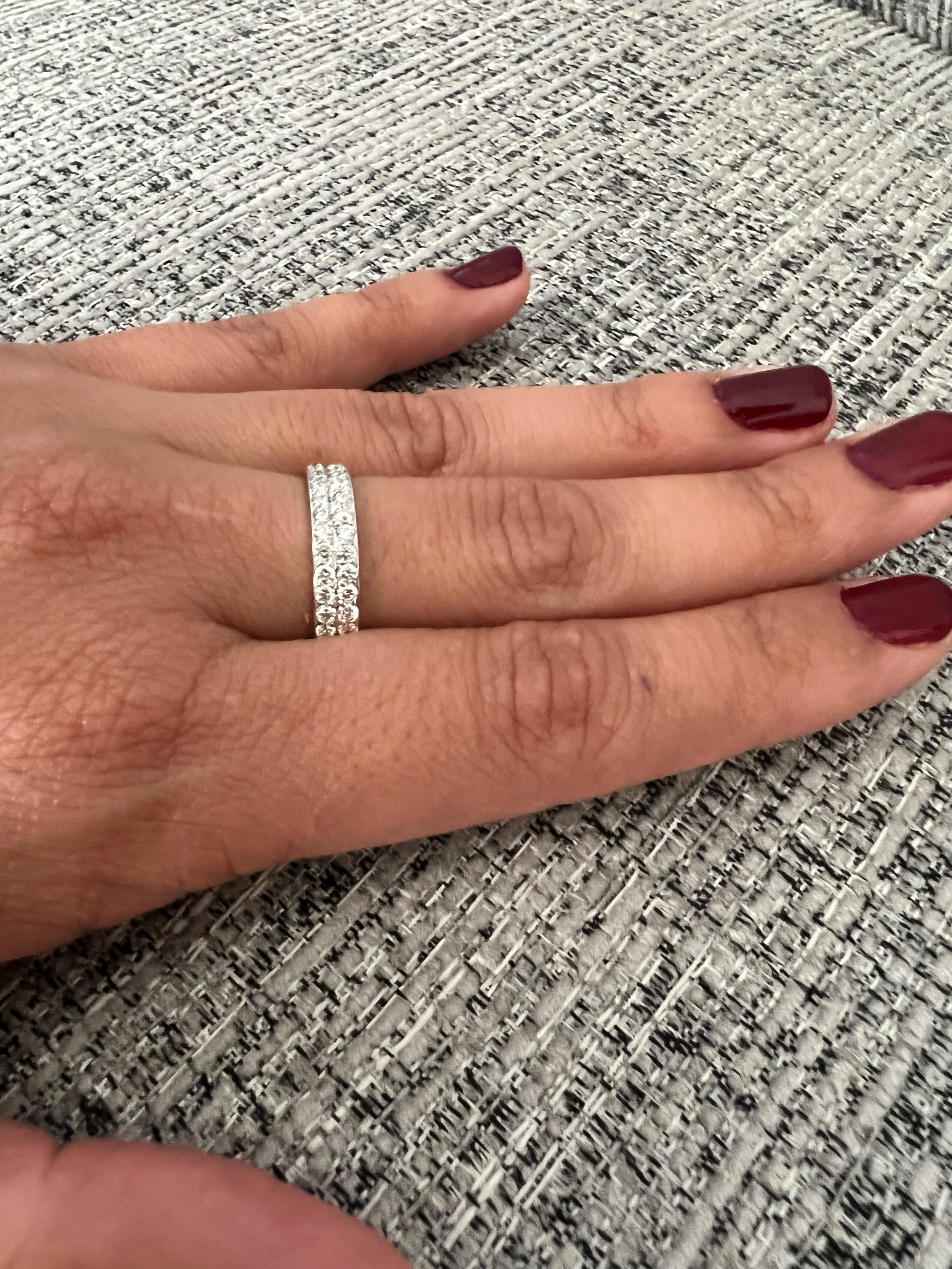 Women's 1.49 Carat Natural Diamond White Gold Band For Sale