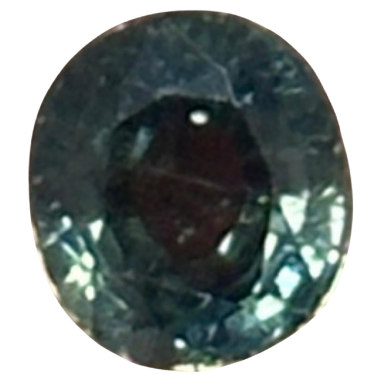 1.49 Carat Oval Shaped Teal Sapphire