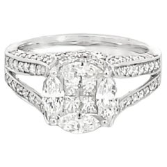 1.49 Carat Round Diamond Cluster Ring