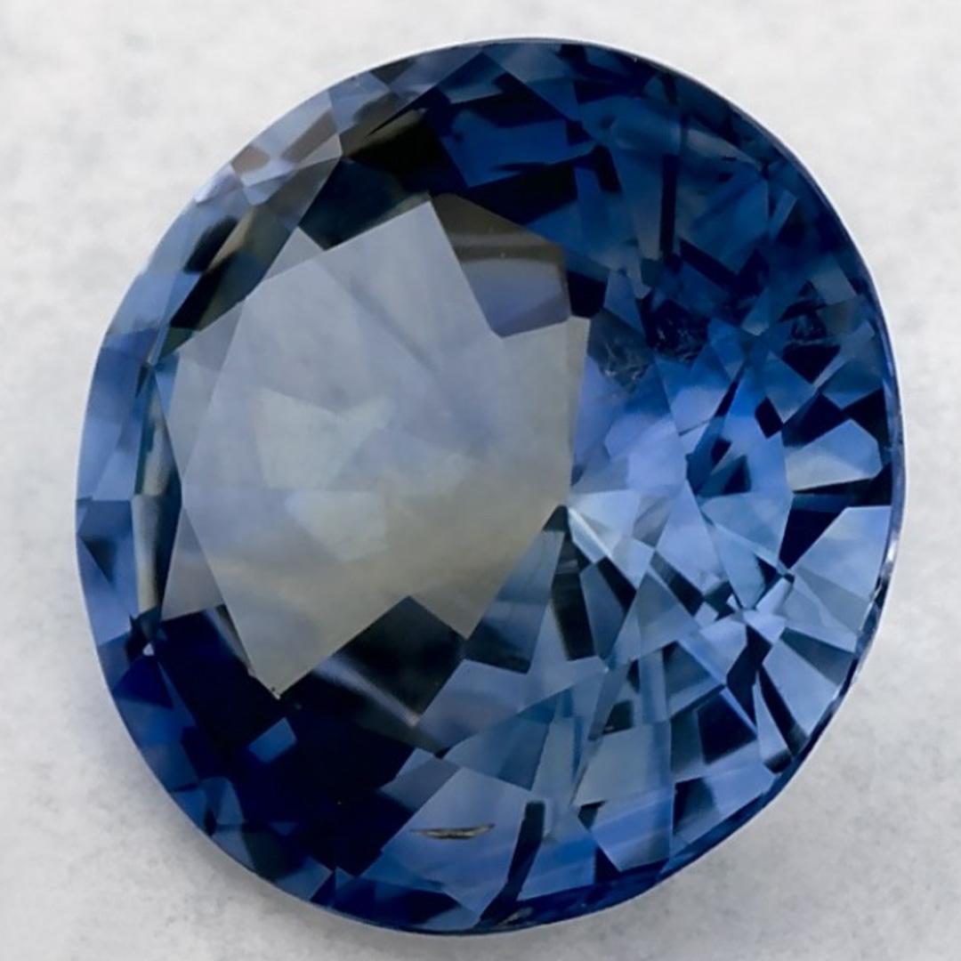 Taille ronde 1.49 Ct Blue Sapphire Round Loose Gemstone (pierre précieuse en vrac) en vente