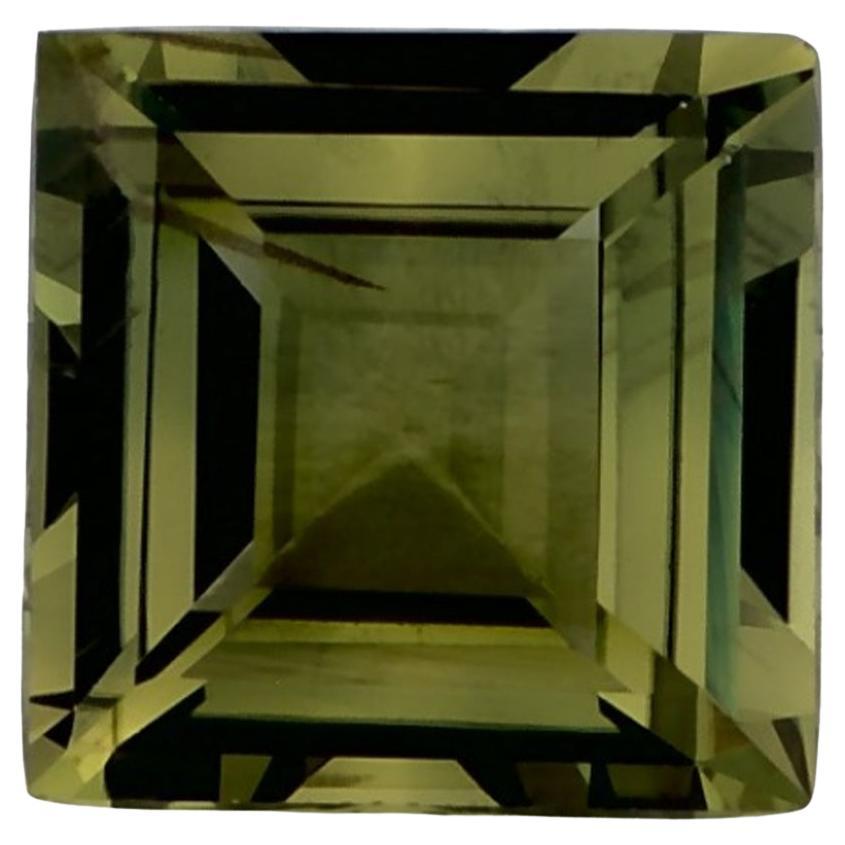 1.49 Ct Green Sapphire Princess Loose Gemstone For Sale