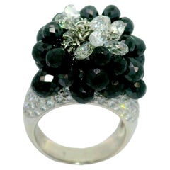 14.90 Carat Briolette Diamond Tassel Platinum Ring
