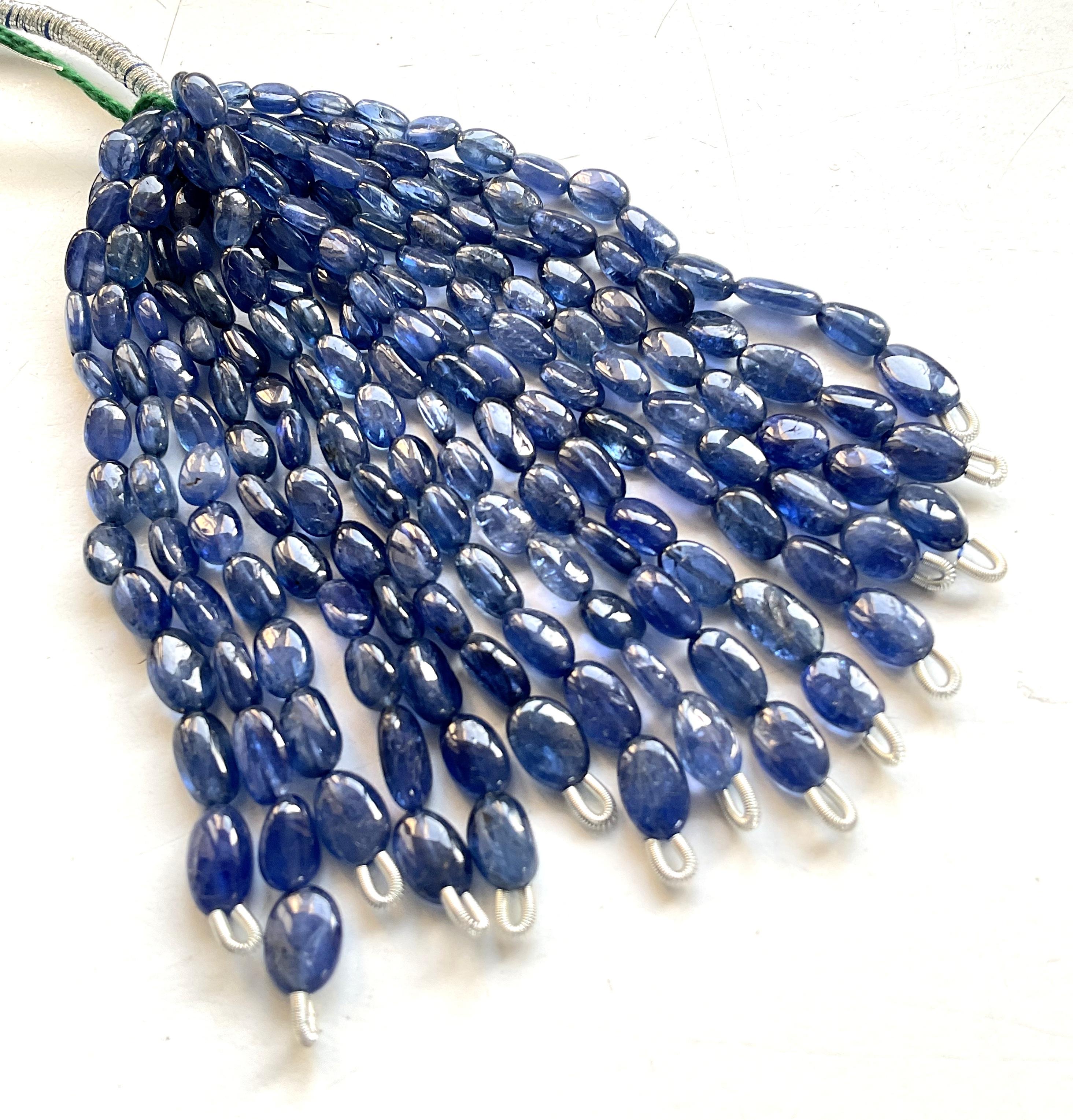 Bead 149.00 Carats Burmese No-Heat Blue Sapphire Tumbled Tassel Natural Gemstone For Sale