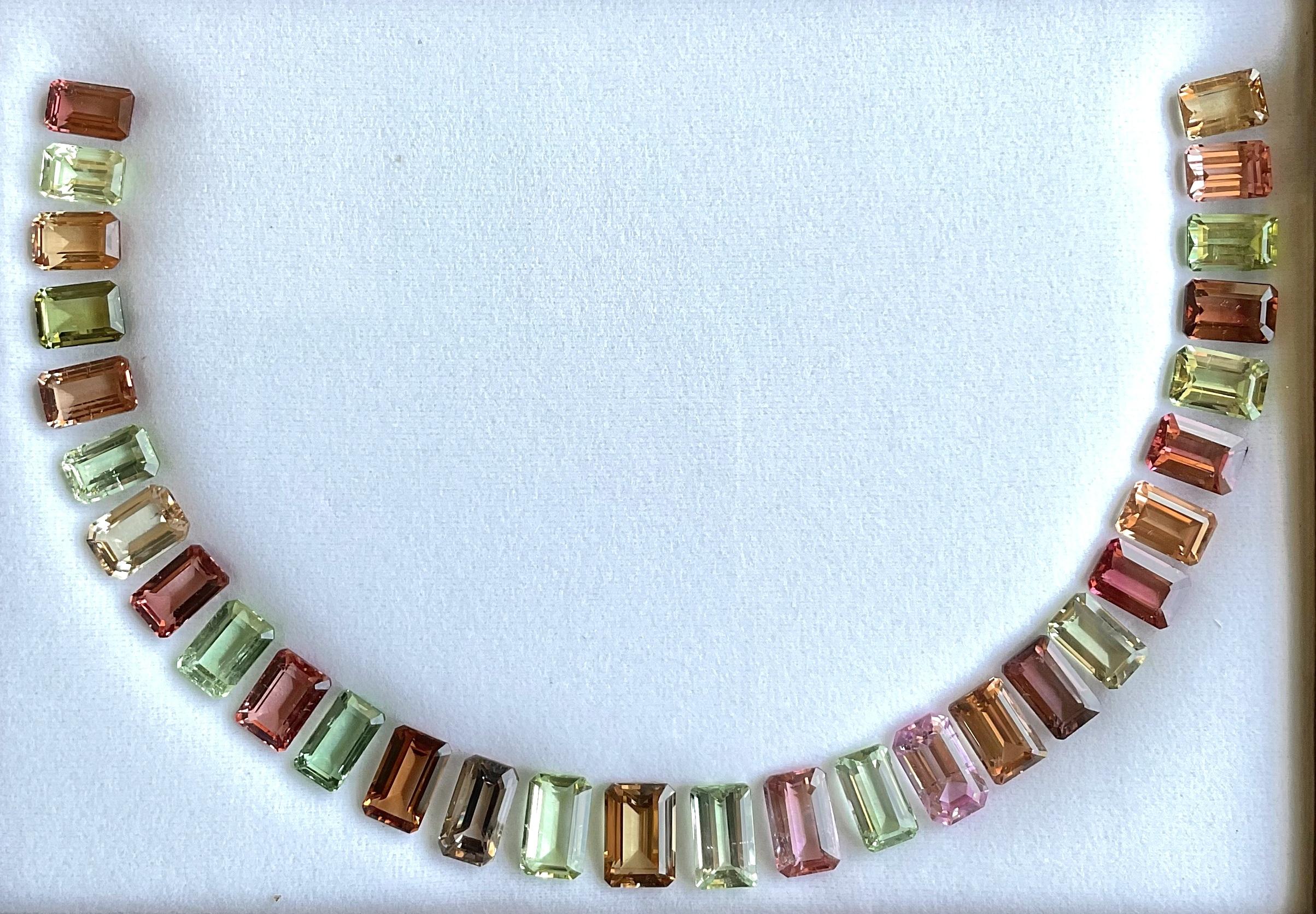 149,17 Karat Multi Turmalin Top Qualität Octa Layout für Schmuck natürliches Juwel (Achteckschliff) im Angebot