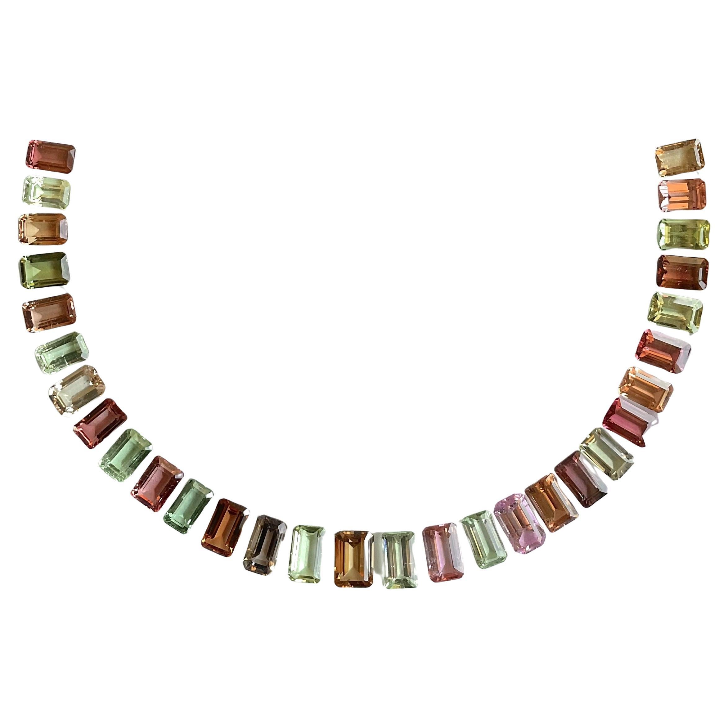 149.17 Carats Multi Tourmaline Top Quality Octa Layout for jewelry natural gem