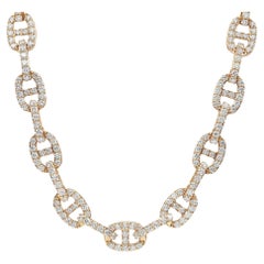 14,90 Karat Diamant Mariner Gliederkette Halskette 18K Gelbgold