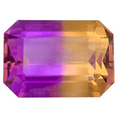 14.95 Carat Natural Loose Bi Color Ametrine Stone Emerald Cut Brazilian Gemstone