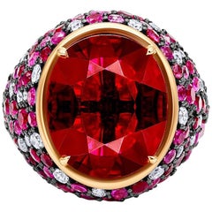 14.95 Carat Rubellite AGI certified 2.30 Carat Diamond 5.50 Carat Small Rubies