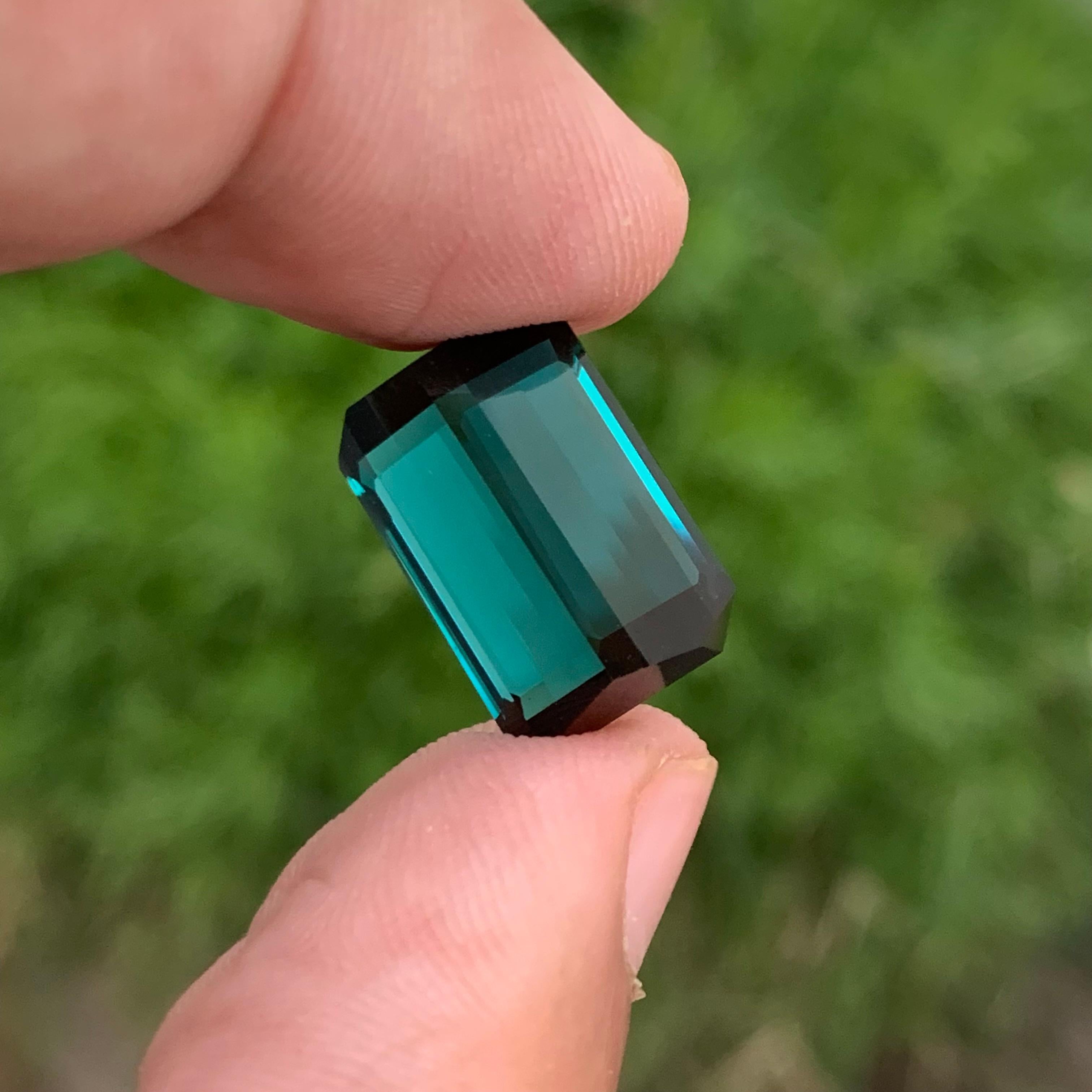 Loose Indicolite Tourmaline 
Weight: 14.95 Carats 
Dimension: 16.8x11.3x8.7 Mm
Origin: Kunar Afghanistan 
Shape: Emerald 
Color: Blue 
Treatment: Non
Certificate: On Client Demand 
Indicolite tourmaline, a captivating member of the tourmaline