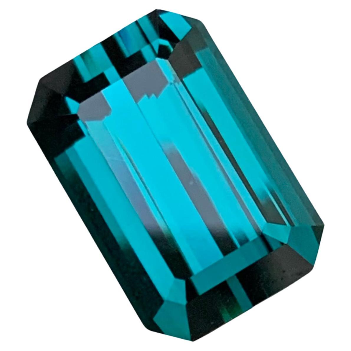 14.95 Carats Natural Loose Blue Indicolite Tourmaline Gemstone Emerald Shape For Sale