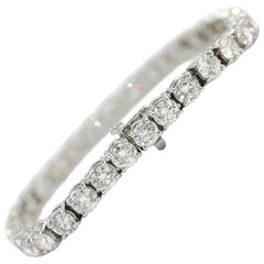 14.95 CTW Round Cut Natural Diamond 18K White Gold Tennis Bracelet 7 Inches