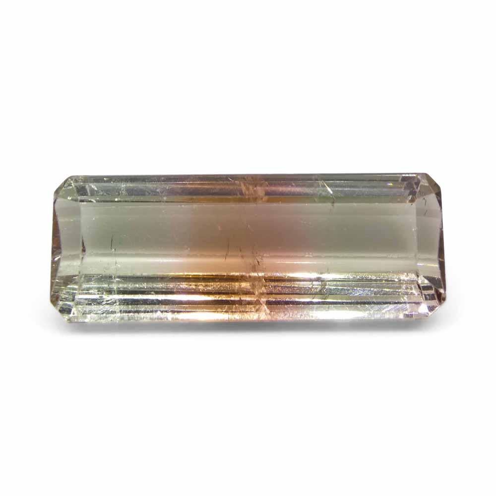 14.95ct Emerald Cut Pink & Green Bi-Colour Tourmaline For Sale 5