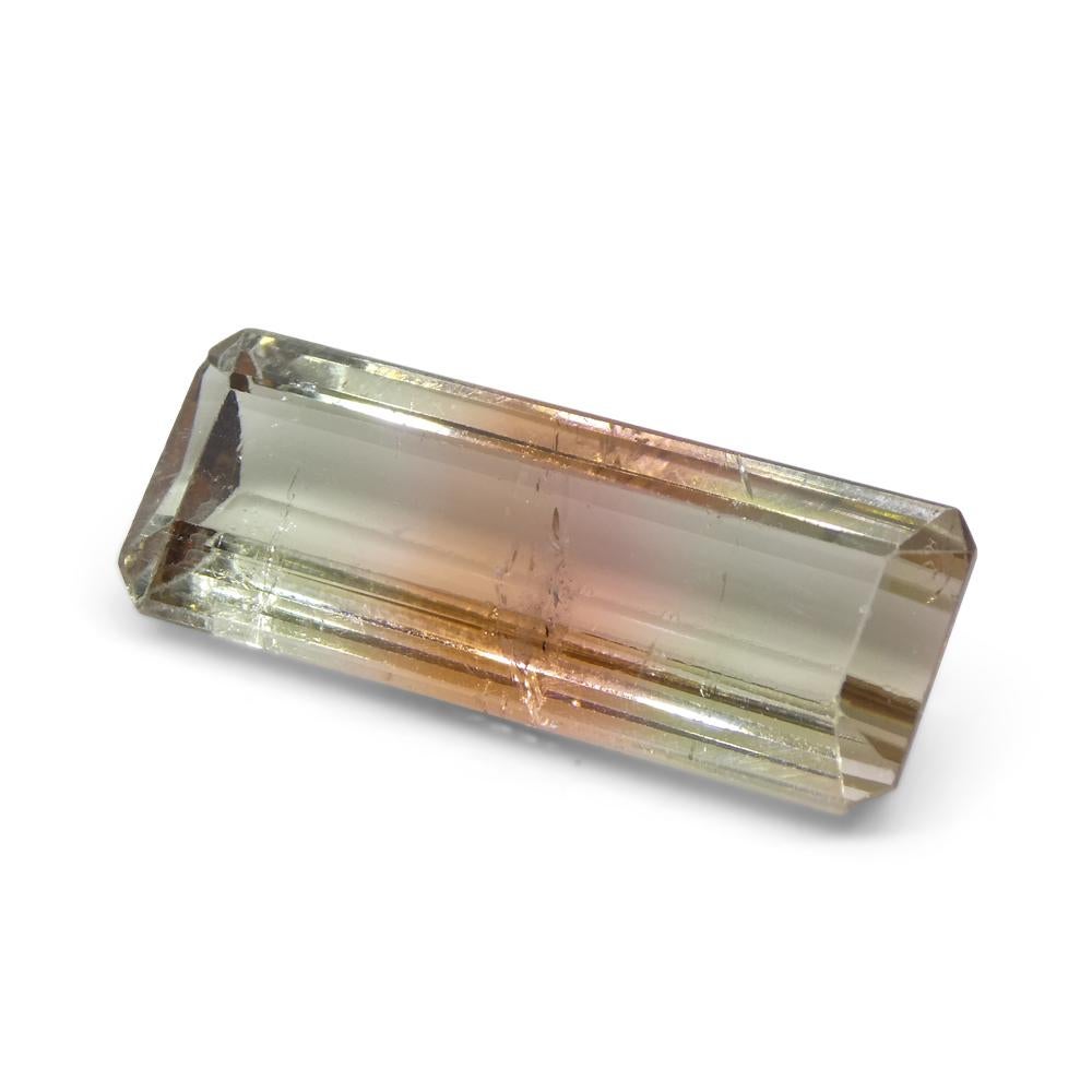 14.95ct Emerald Cut Pink & Green Bi-Colour Tourmaline For Sale 6