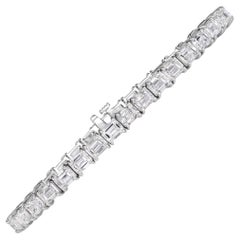 14.98ct Emerald Cut Diamond Tennis Bracelet in 18K White Gold