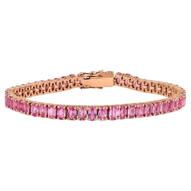 14.99 carat Pink Sapphire Bracelet For Sale