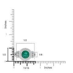 1.49ct Emerald Rings with 0.40Tct Diamonds Set in 14k White Gold