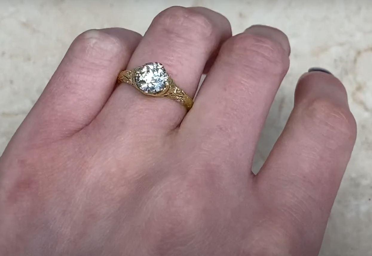 Old European Cut Diamond Engagement Ring (Approx. 1.40-Carats), 18k Yellow Gold For Sale 1