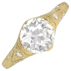 1.49ct Old European Cut Diamond Engagement Ring, 18k Yellow Gold 