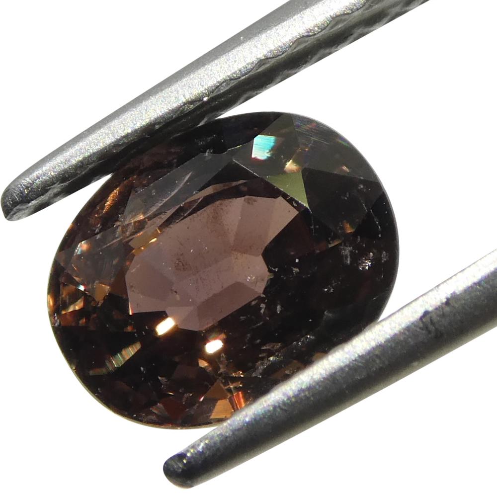Zaffiro rosa bruno ovale da 1,49ct della Tanzania in vendita 8