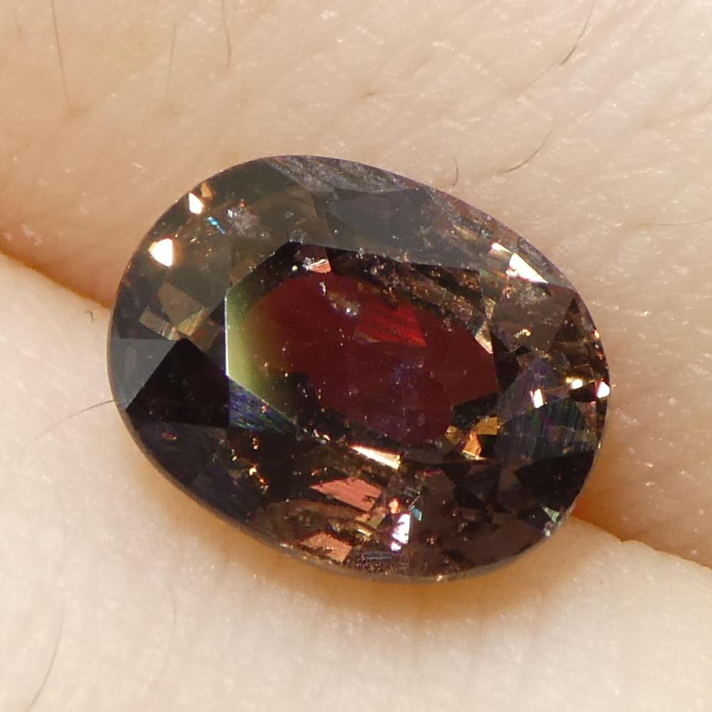 Zaffiro rosa bruno ovale da 1,49ct della Tanzania in vendita 1