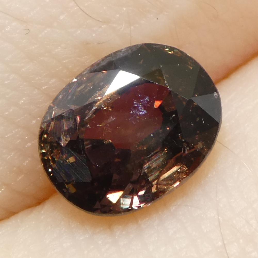 Zaffiro rosa bruno ovale da 1,49ct della Tanzania in vendita 2