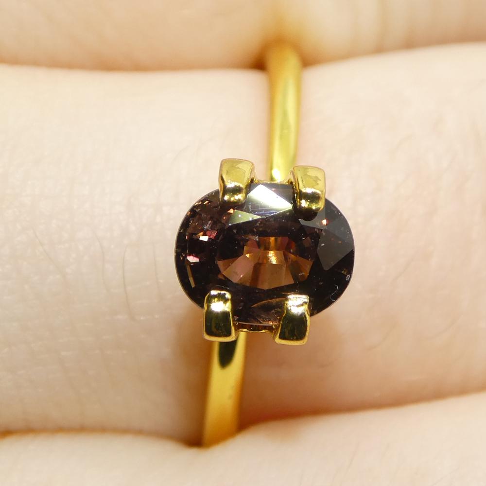 Zaffiro rosa bruno ovale da 1,49ct della Tanzania in vendita 3
