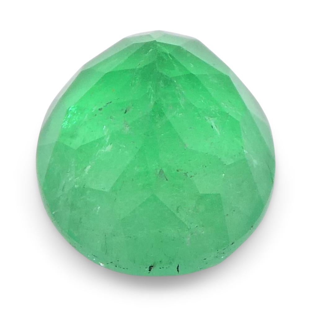 1.49ct Oval Green Emerald from Colombia In New Condition For Sale In Toronto, Ontario