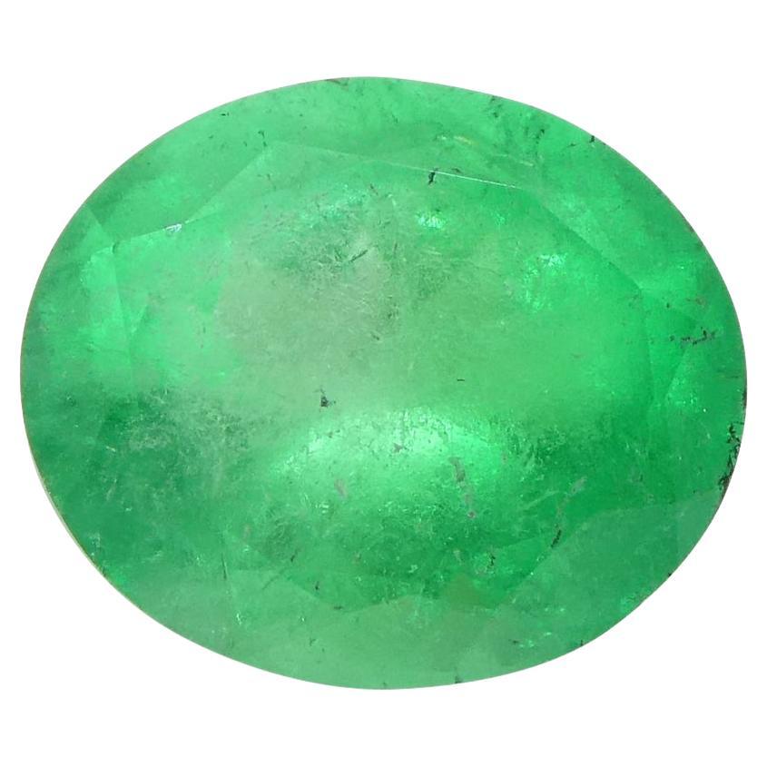 1.49ct Oval Green Emerald from Colombia For Sale