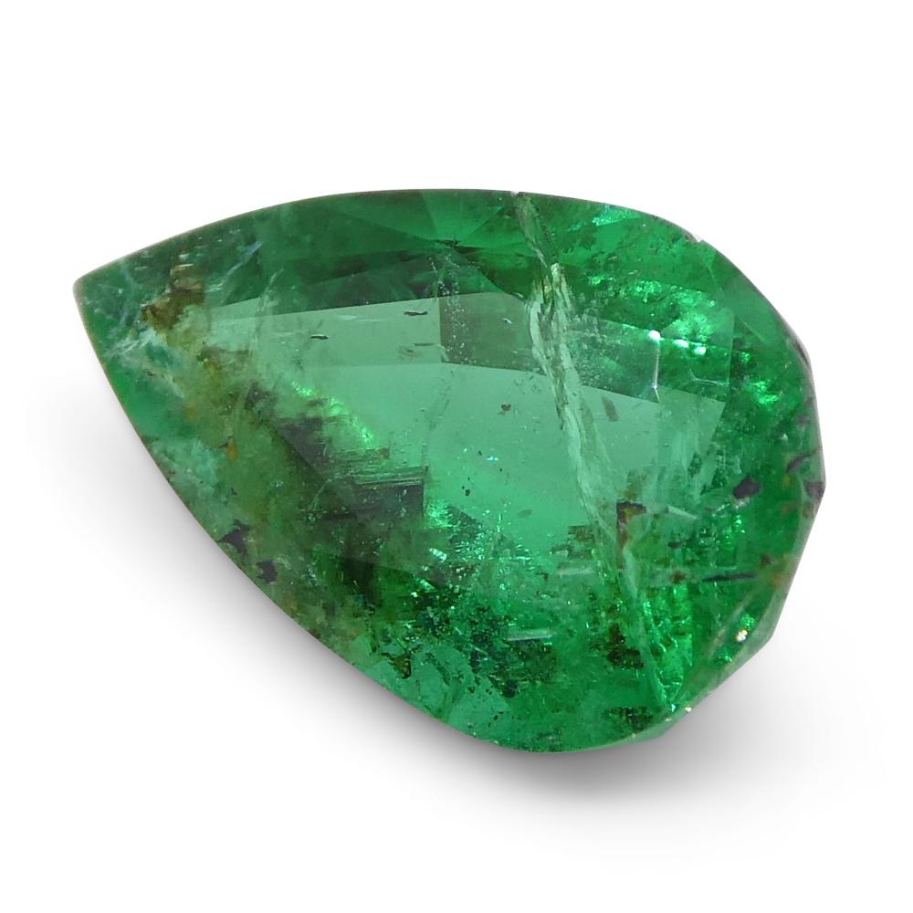1.49ct Pear Green Emerald from Zambia For Sale 3