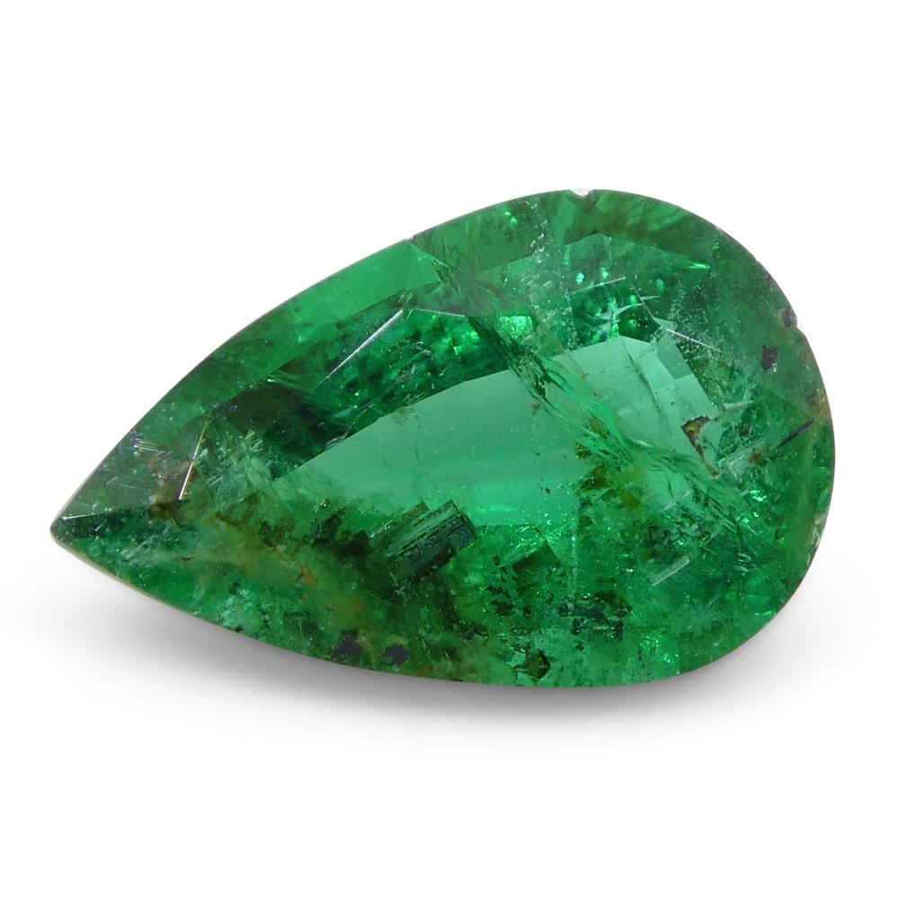 1.49ct Pear Green Emerald from Zambia For Sale 4