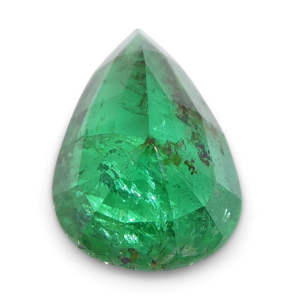 1.49ct Pear Green Emerald from Zambia For Sale 5