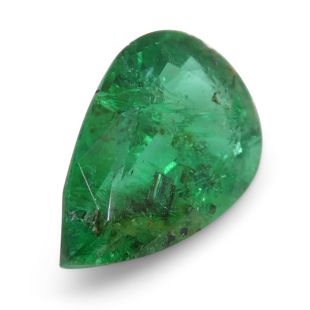 1.49ct Pear Green Emerald from Zambia For Sale 1