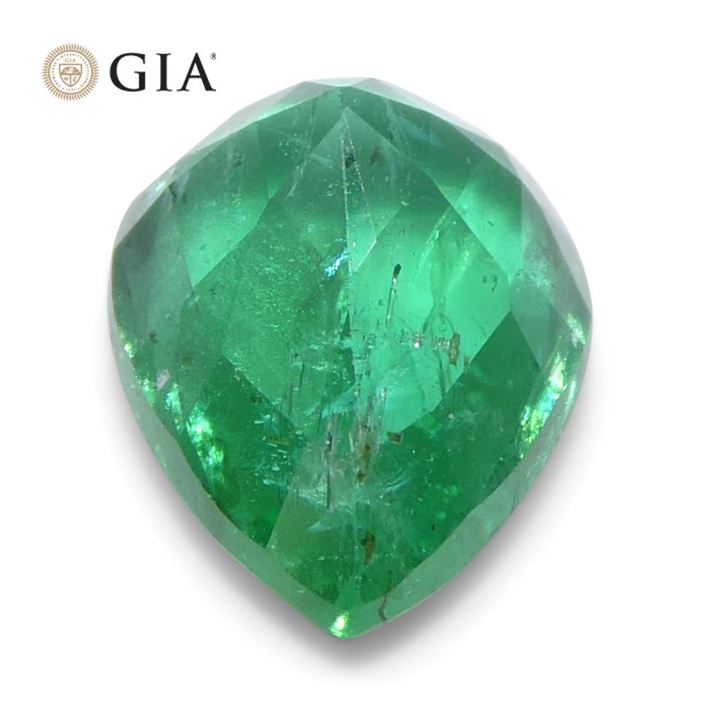 1.49ct Pear Green Emerald GIA Certified Zambia (F1) For Sale 6