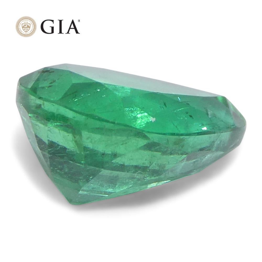1.49ct Pear Green Emerald GIA Certified Zambia (F1) For Sale 2