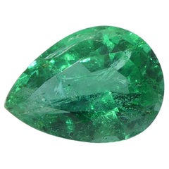 1.49ct Pear Green Emerald GIA Certified Zambia (F1)