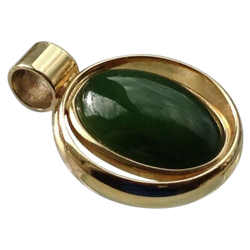 14ct 585 Gold Jade Pendant 