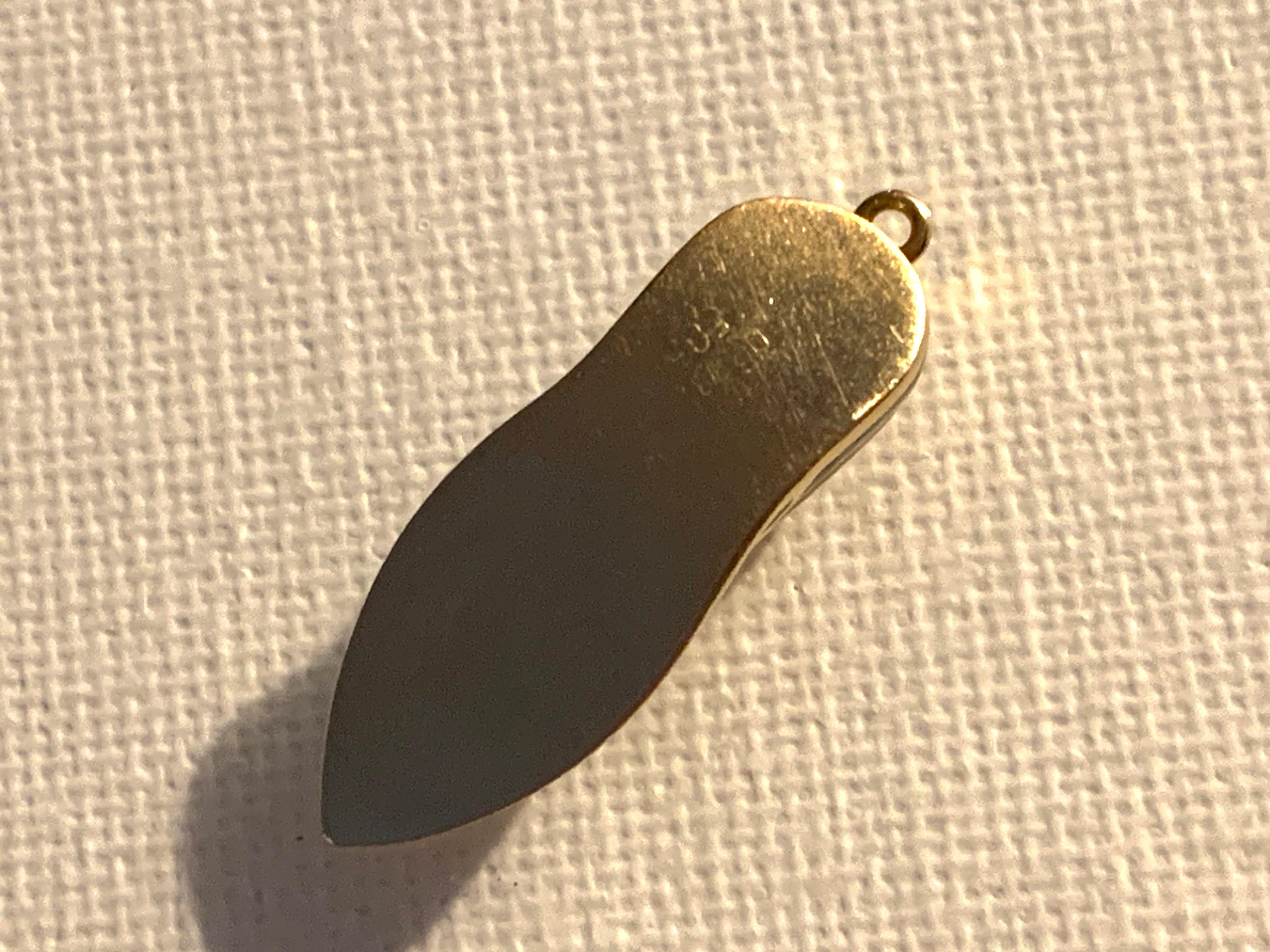 Pantofola Alladin smaltata turca in oro 14ct 585 in vendita 2