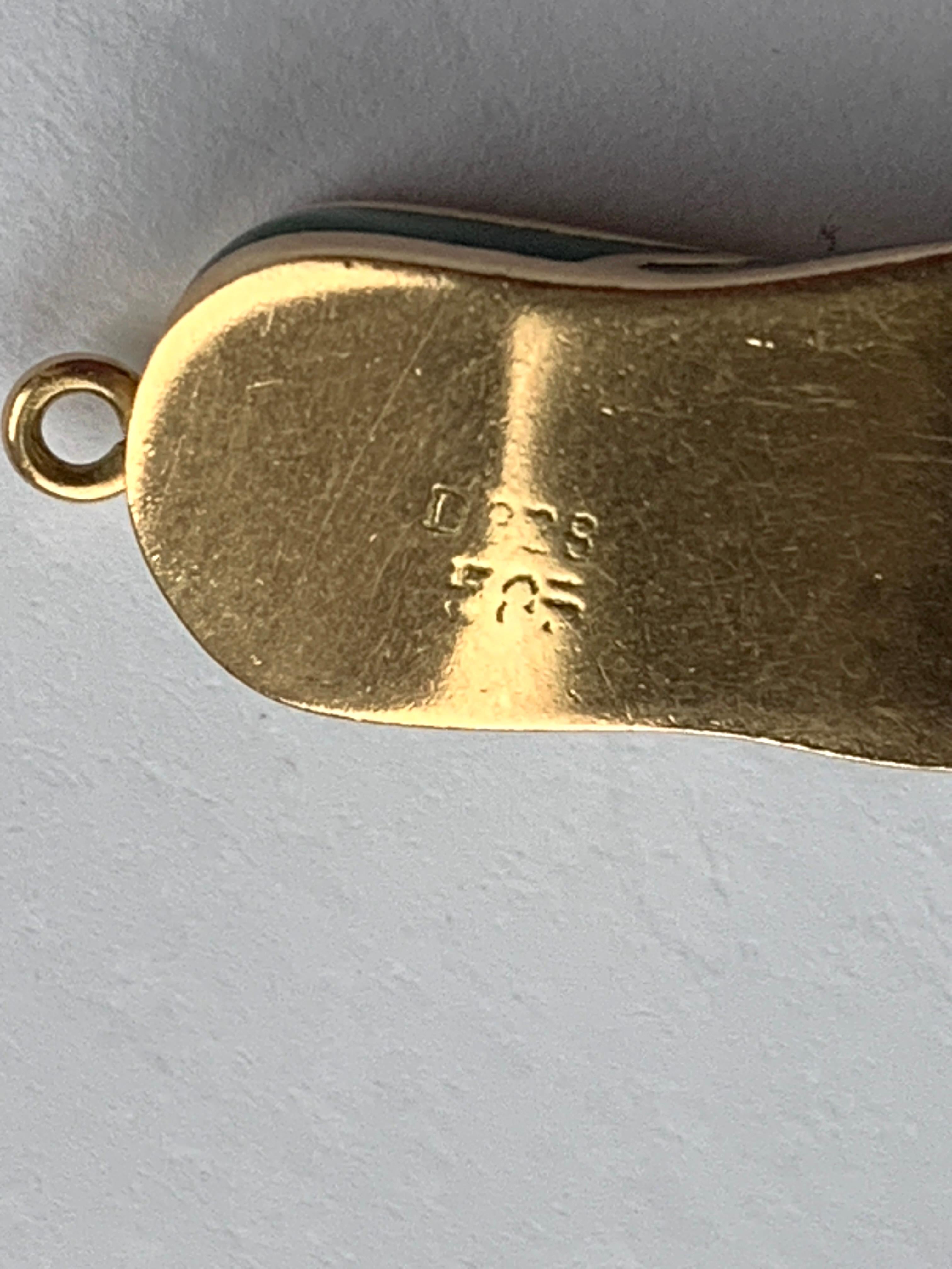 Pantofola Alladin smaltata turca in oro 14ct 585 in vendita 3