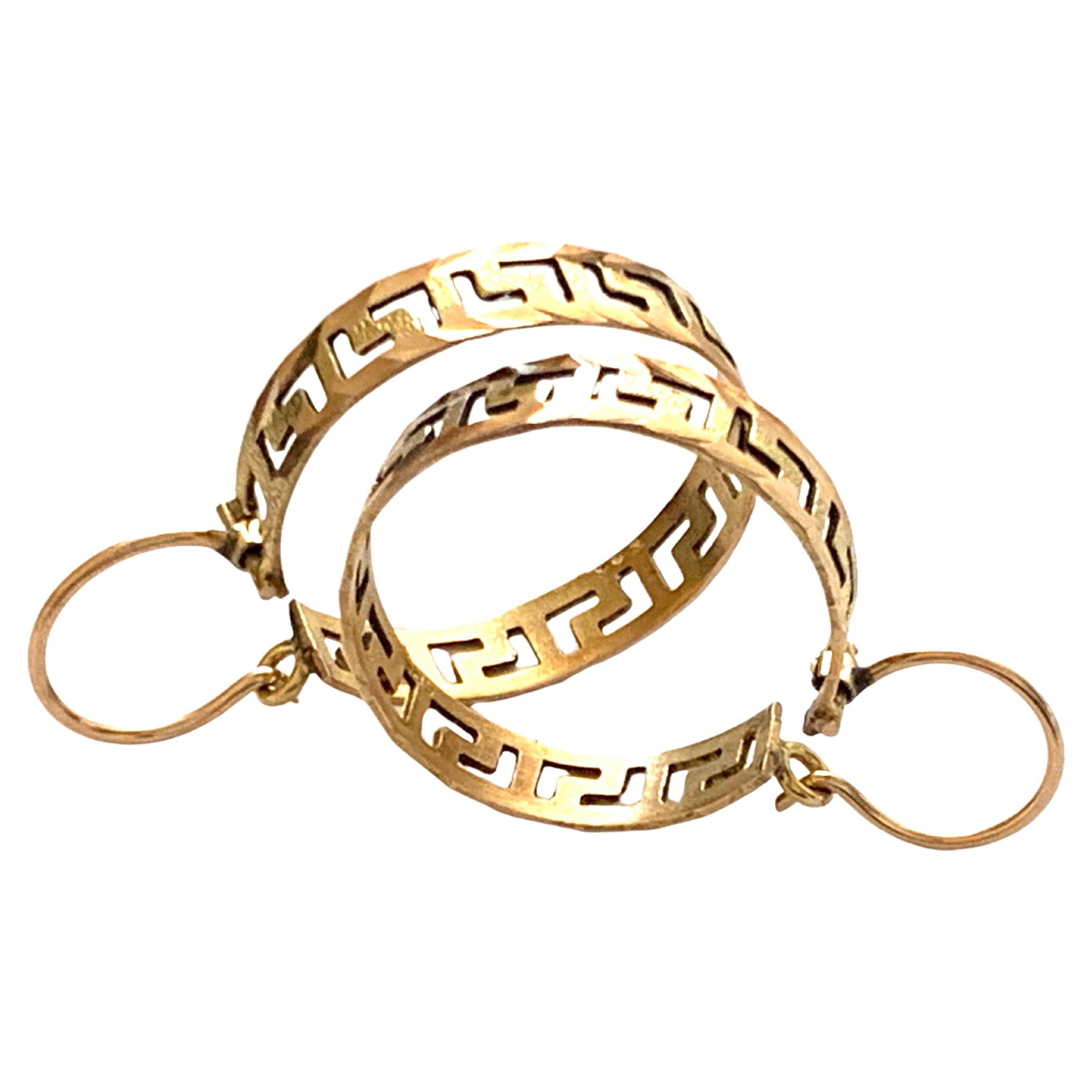 14ct 585 Gold Greek Key Earrings